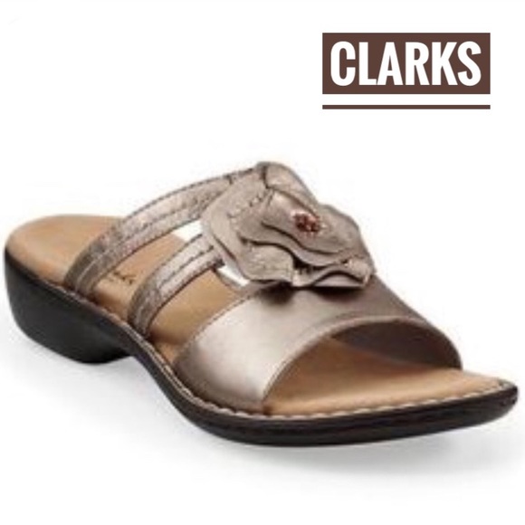 Clarks Shoes - Clark’s ina foxy pewter color sandals Sz 8 M